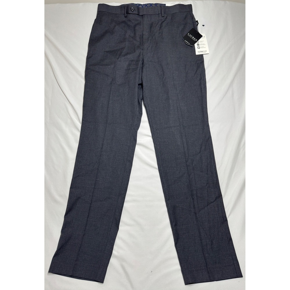 NWT Lauren Ralph Lauren Mens Ultraflex Classic Fit Grey Dress Pants 34W x 34L